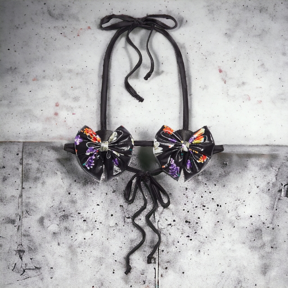 SAVAGE X FENTY NIGHT BLOOM PASTIES BRALETTE (XS-XL) BLACK CAVIAR BEDTIME BOUQUET